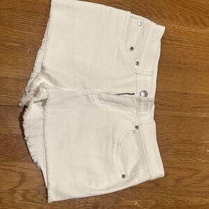 VENUS White Frayed Hem Denim Shorts